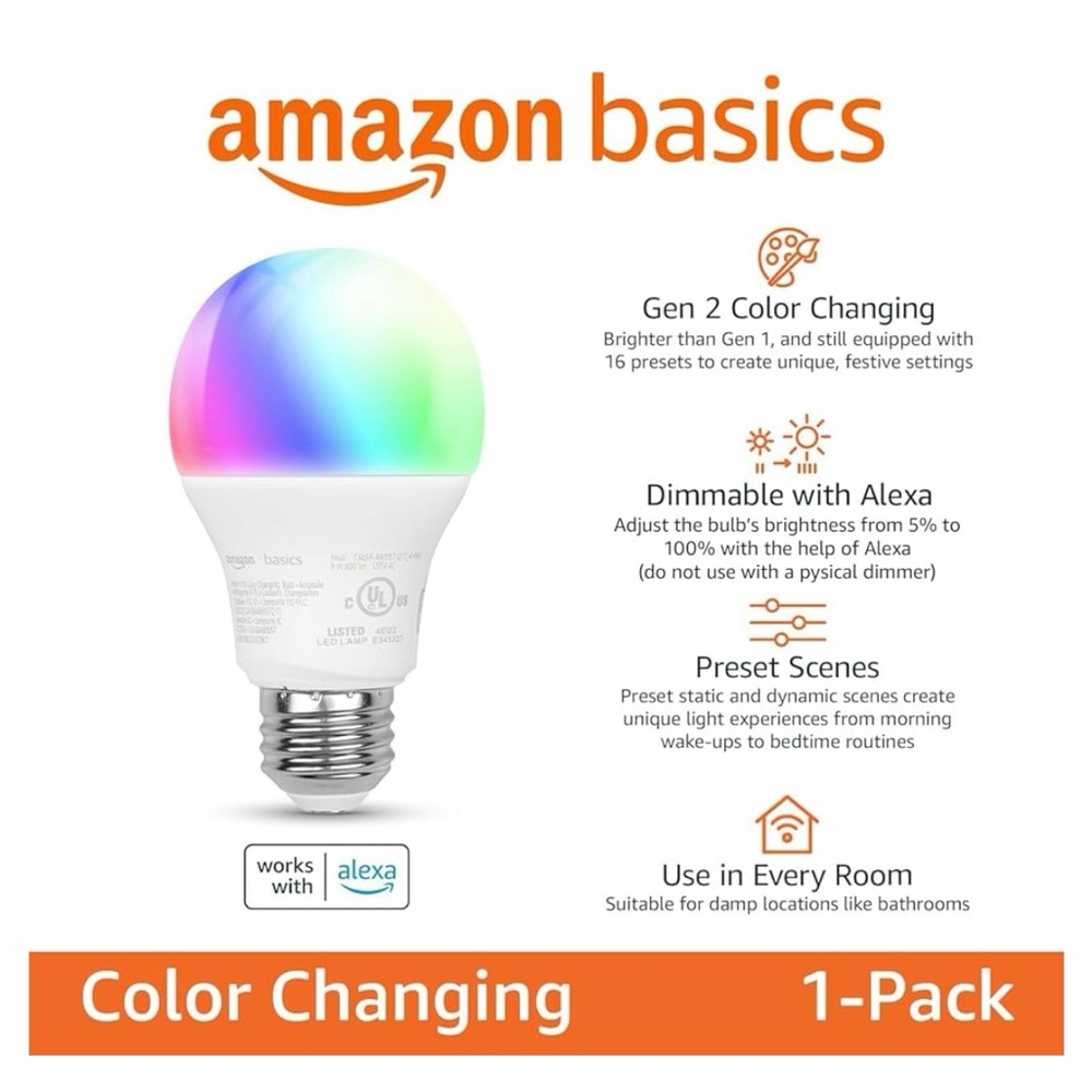 Amazon Basics Smart Light Bulb - Color Changing - Picture 5 of 7